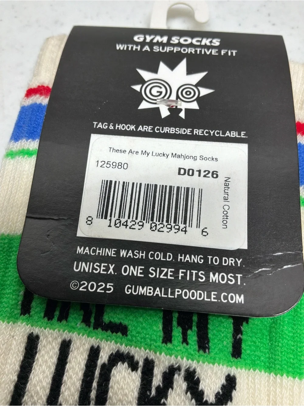 My Lucky Mah Jong Socks Blue /White/Green One Size Fits Most